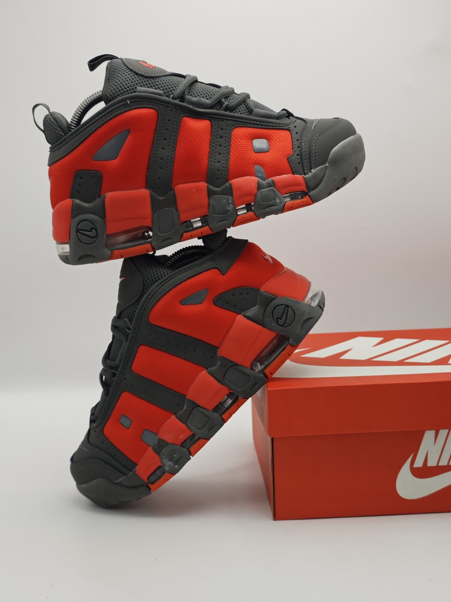 Nike Air More Uptempo “Dark Smoke Grey/University Red”