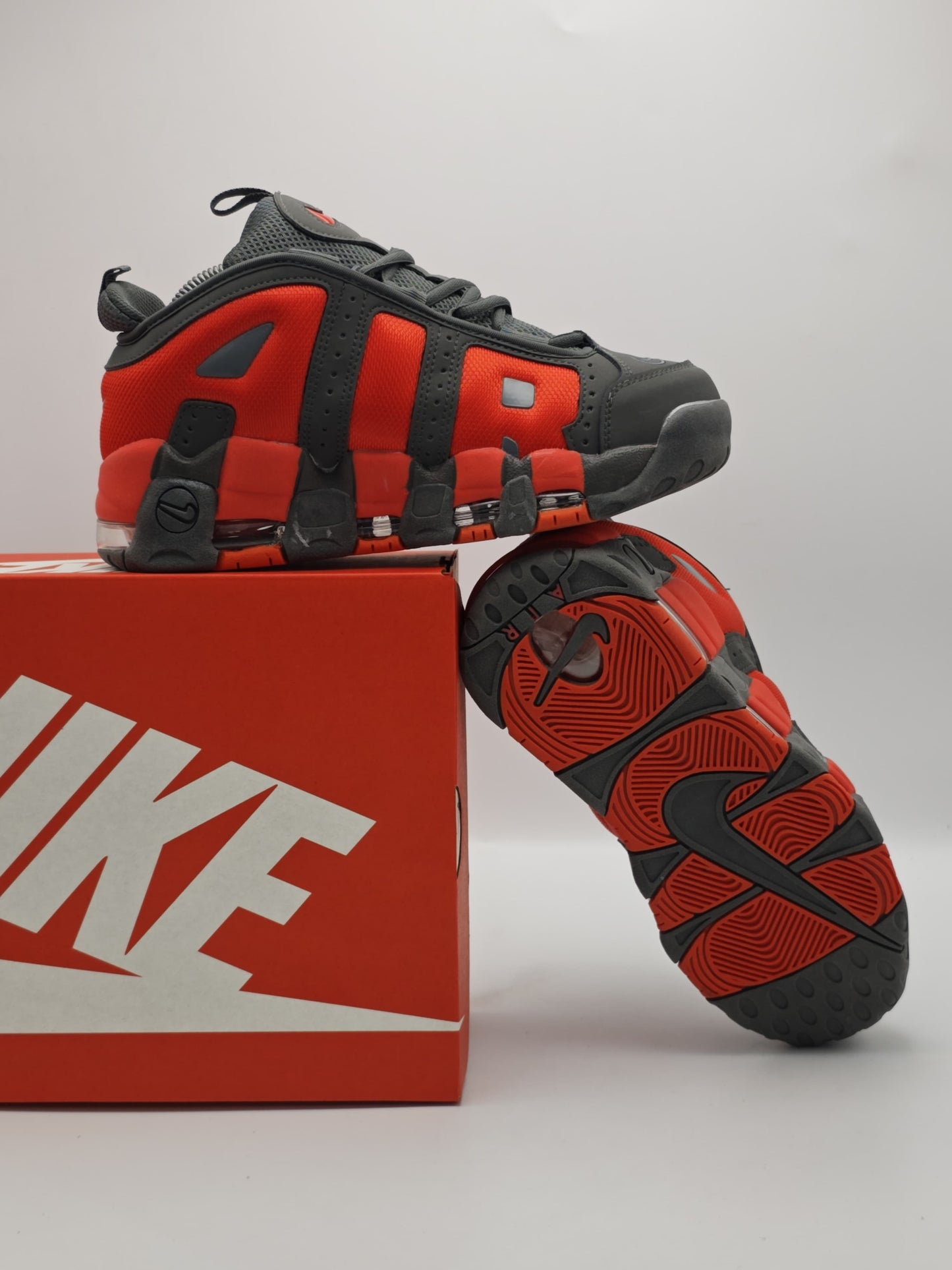 Nike Air More Uptempo “Dark Smoke Grey/University Red”