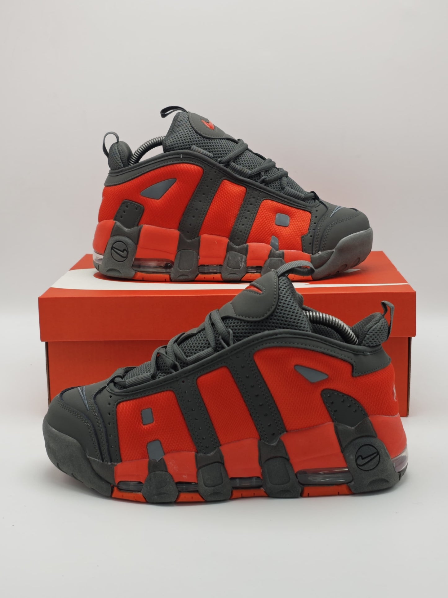 Nike Air More Uptempo “Dark Smoke Grey/University Red”