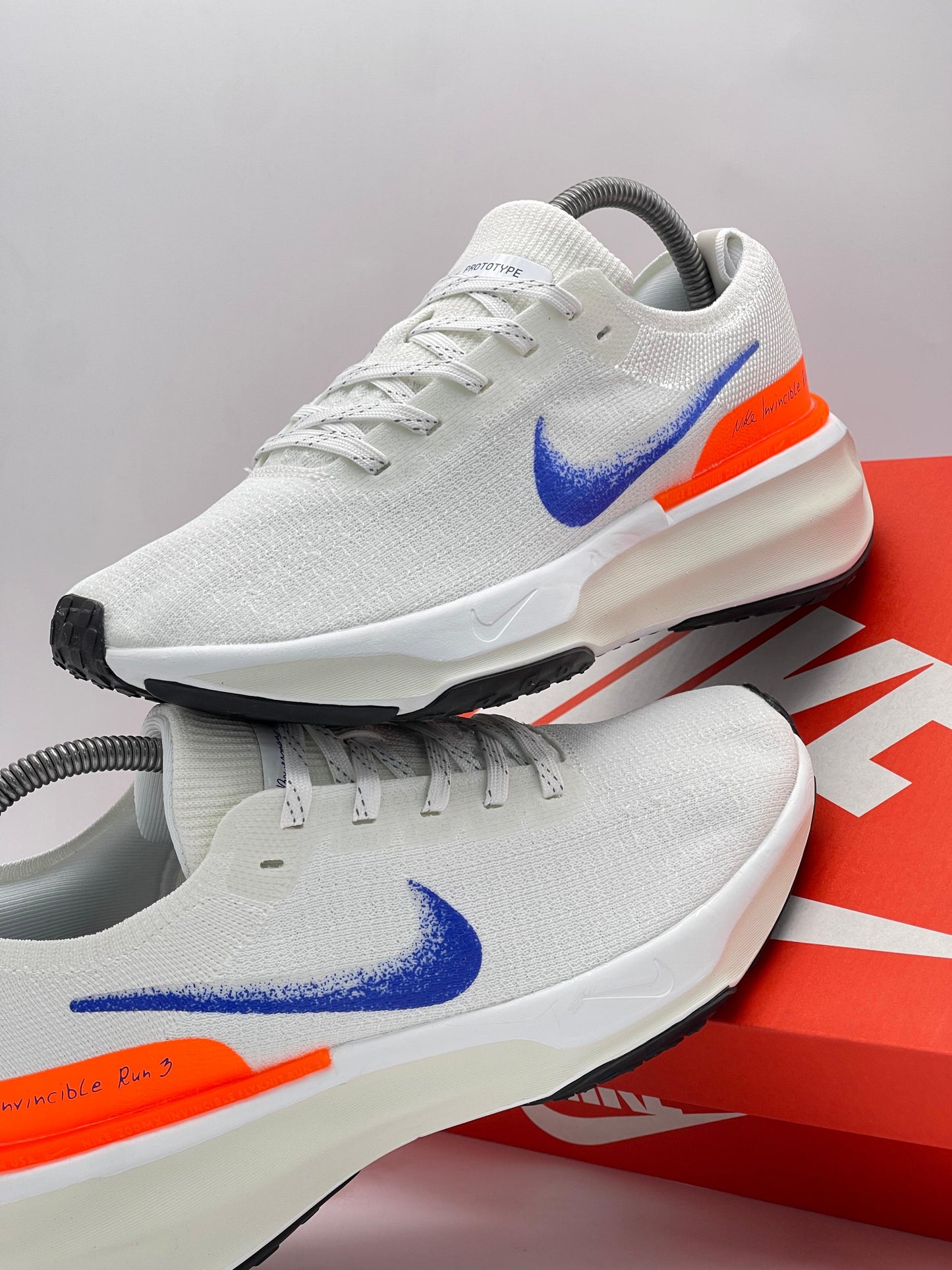 Nike Invincible Flyknit 3 White Blue Orange