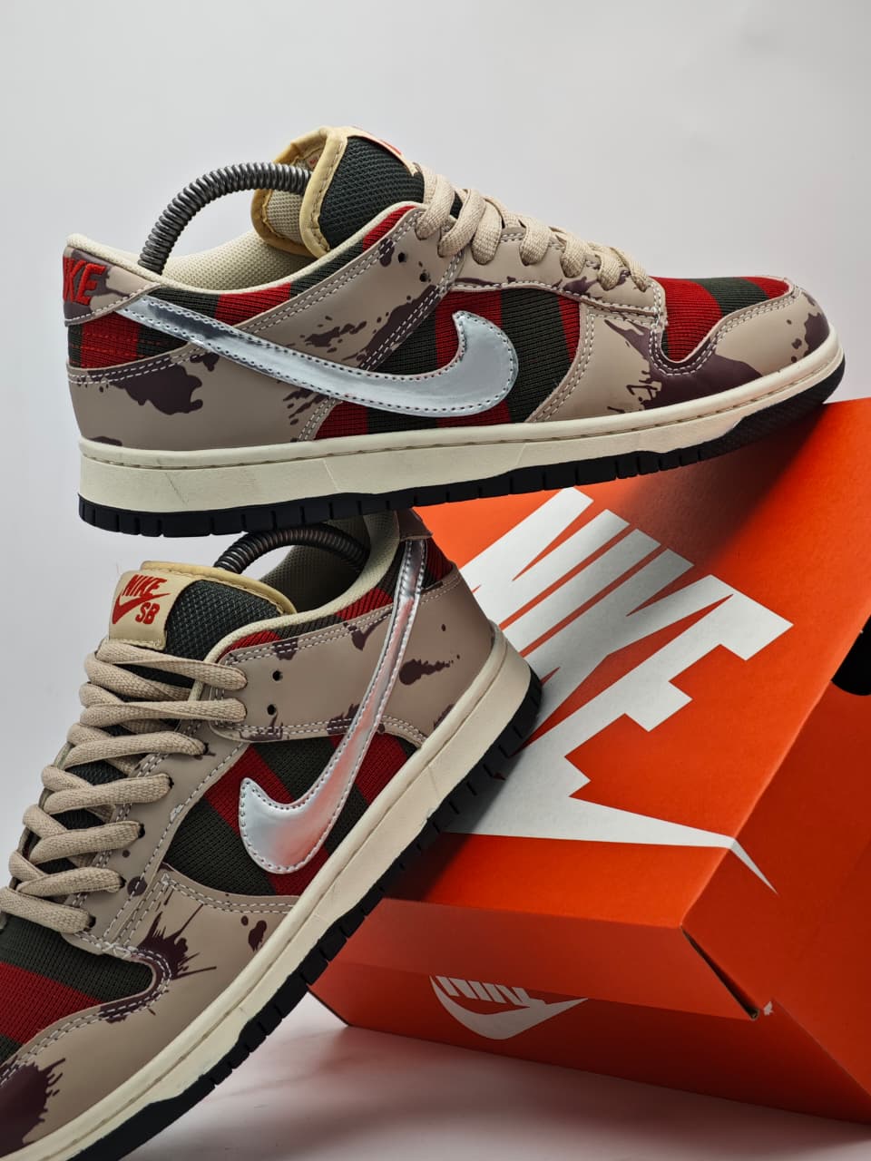 Nike Dunk Low Camo Silver Swoosh