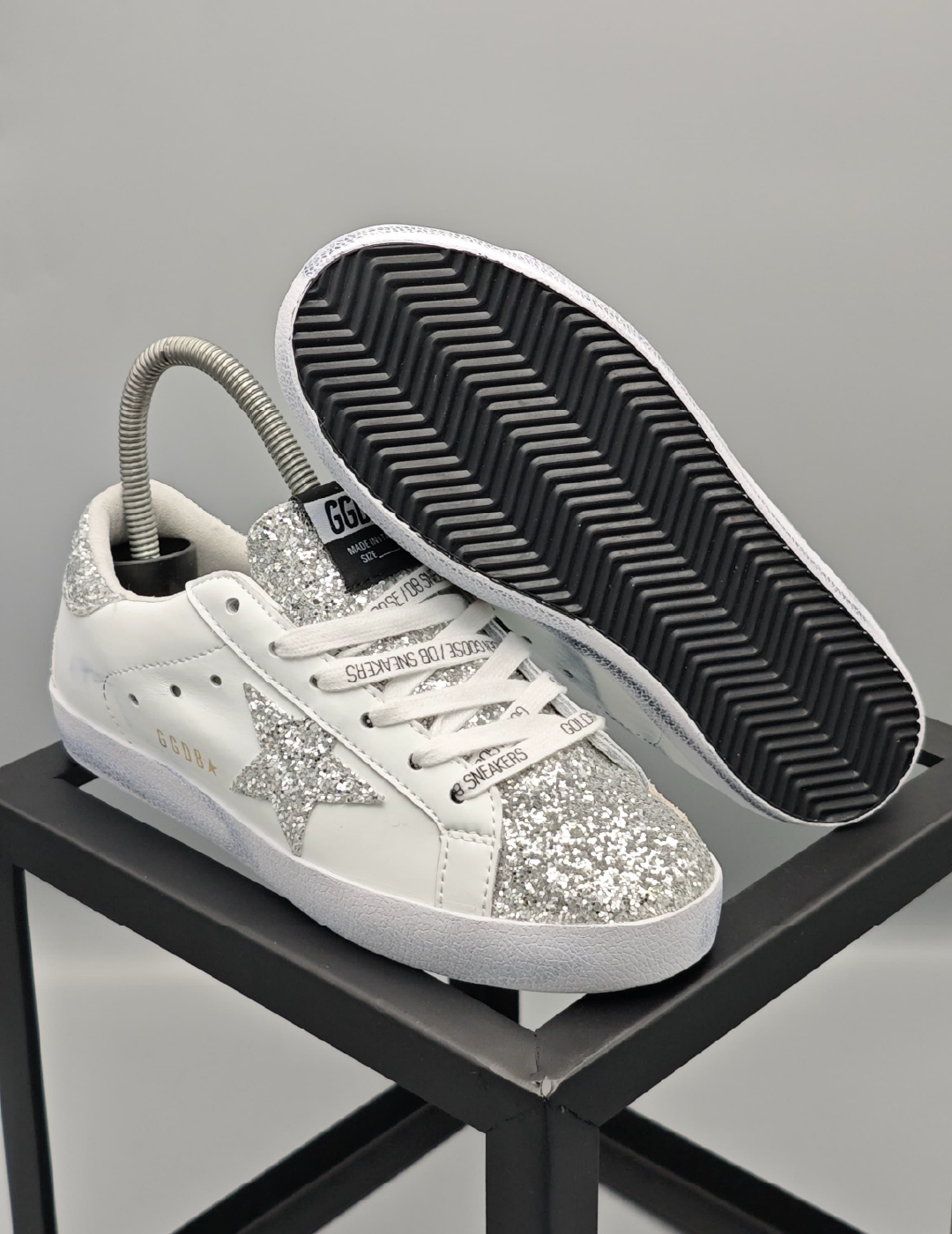 Golden Goose Super-Star Low White Glitter