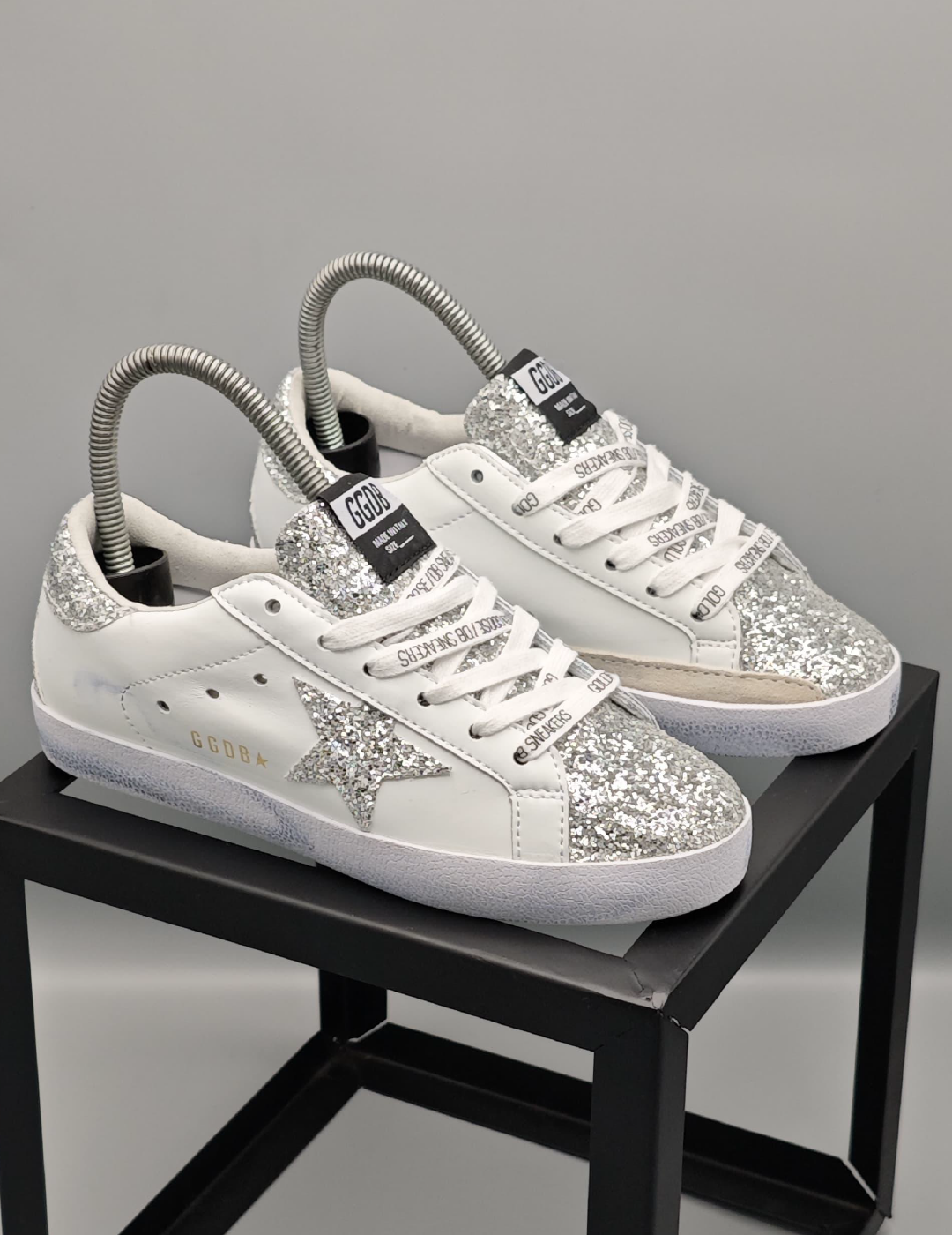 Golden Goose Super-Star Low White Glitter
