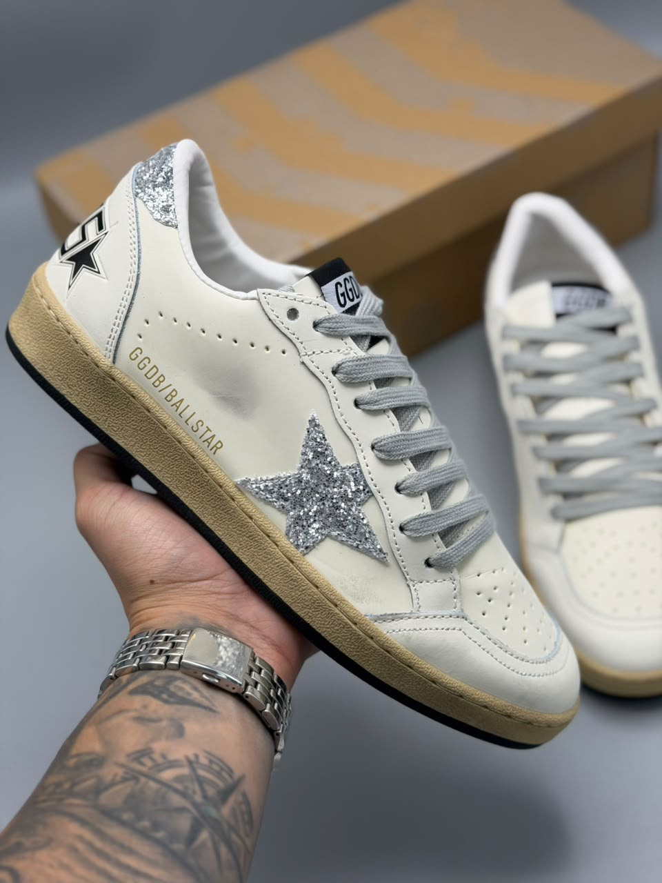 Golden Goose Ball Star "Silver Glitter"