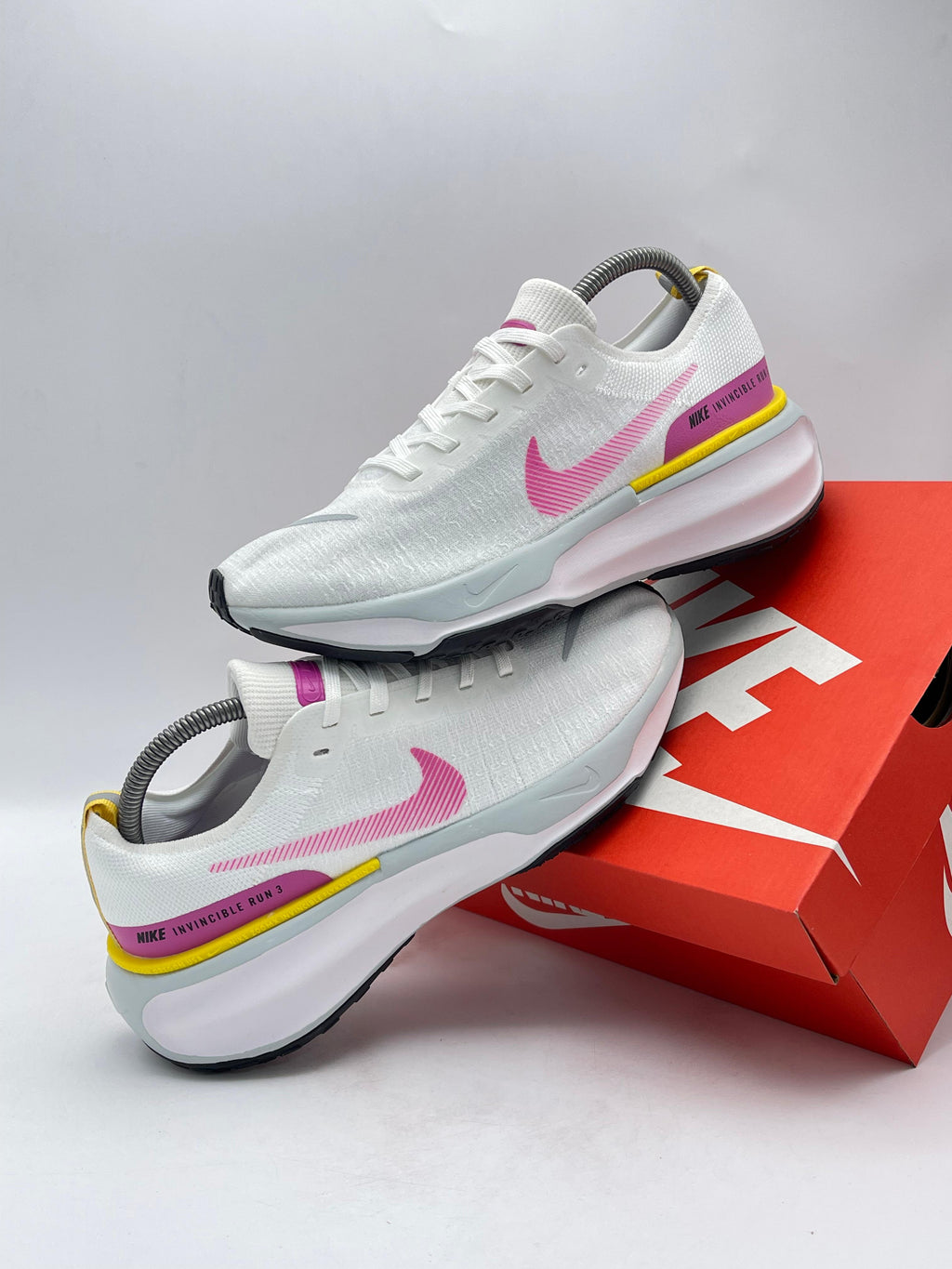 Nike Invincible Run Flyknit 3 White Pink Yellow