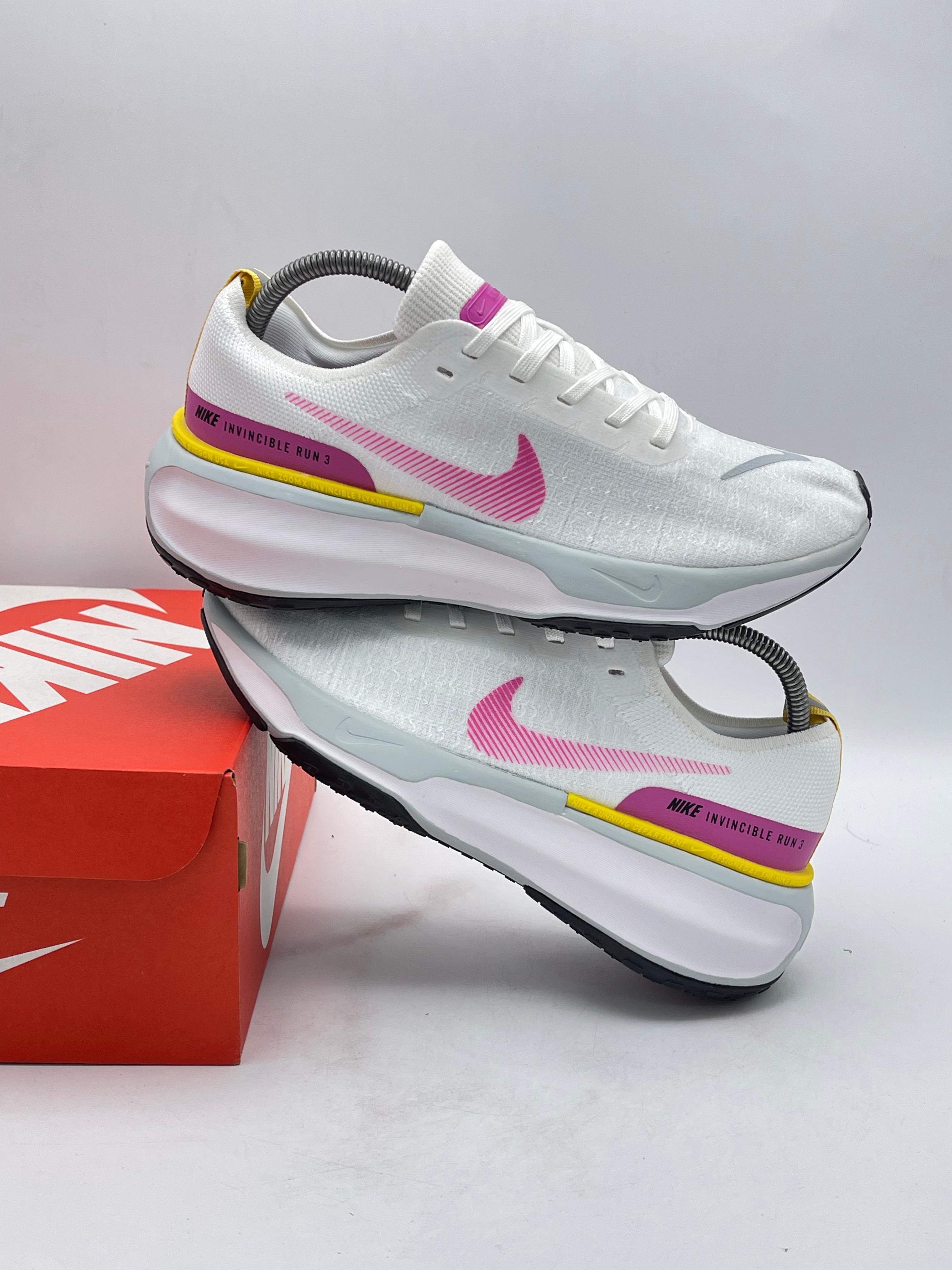 Nike Invincible Run Flyknit 3 White Pink Yellow