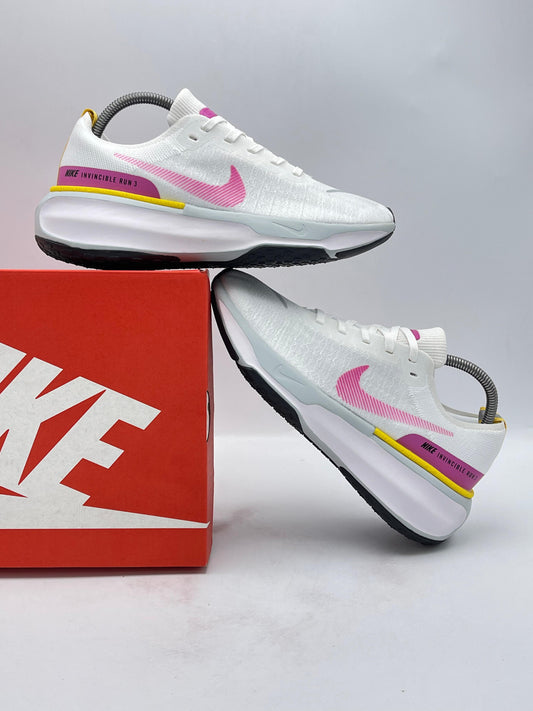 Nike Invincible Run Flyknit 3 White Pink Yellow