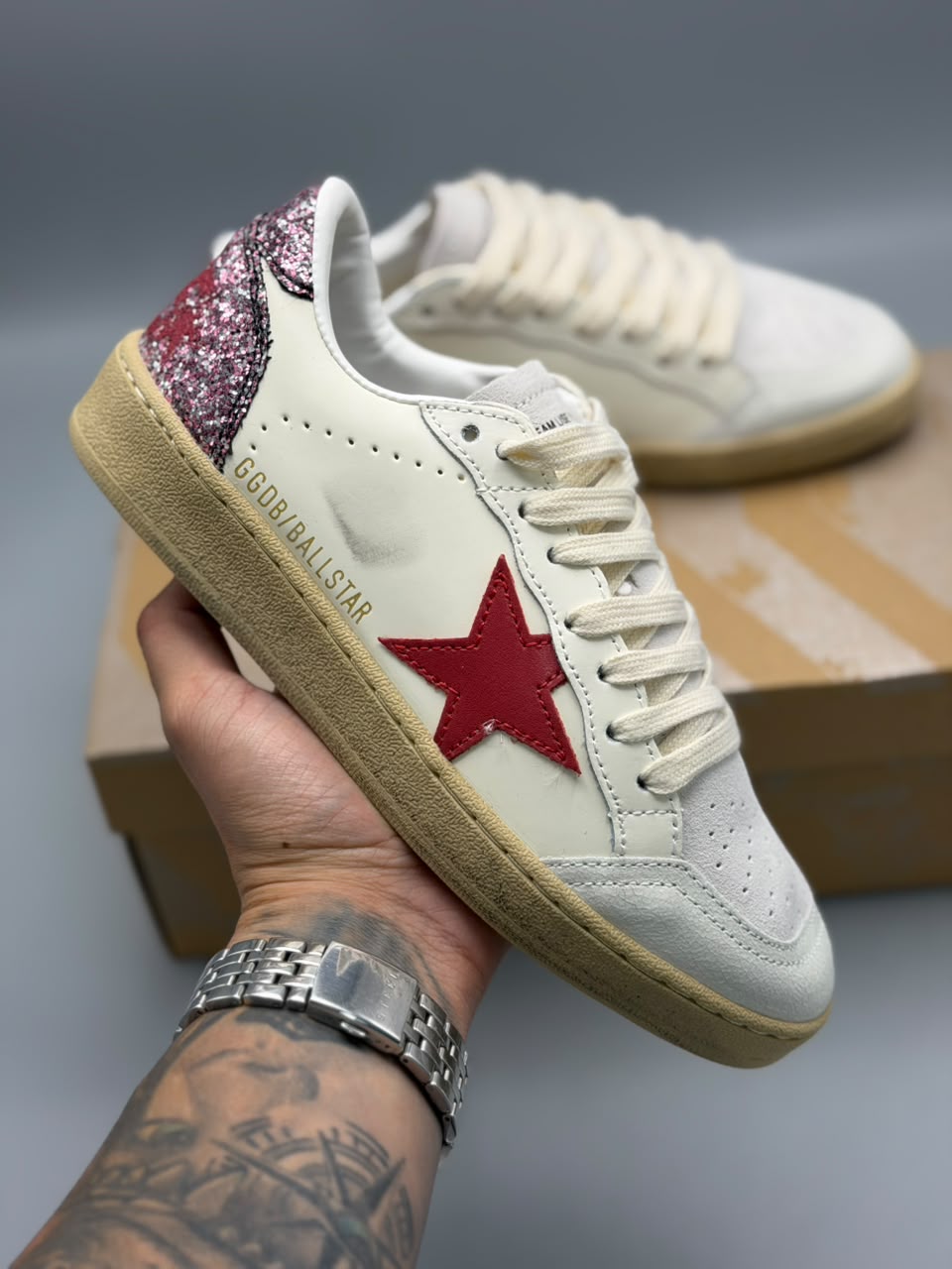 Golden Goose Ball Star "Red Glitter"