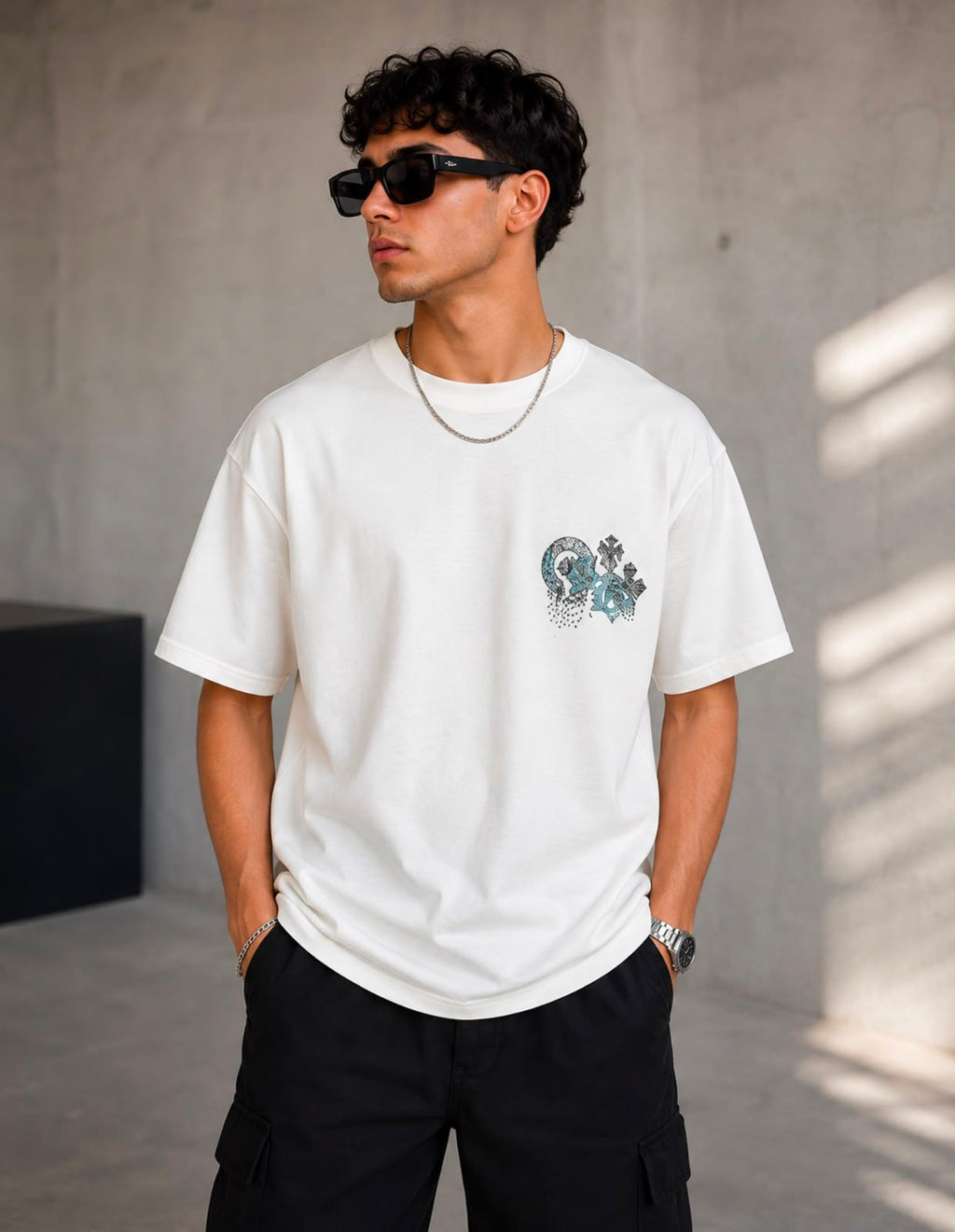 Camiseta Chrome Hearts Cross Rhinestone
