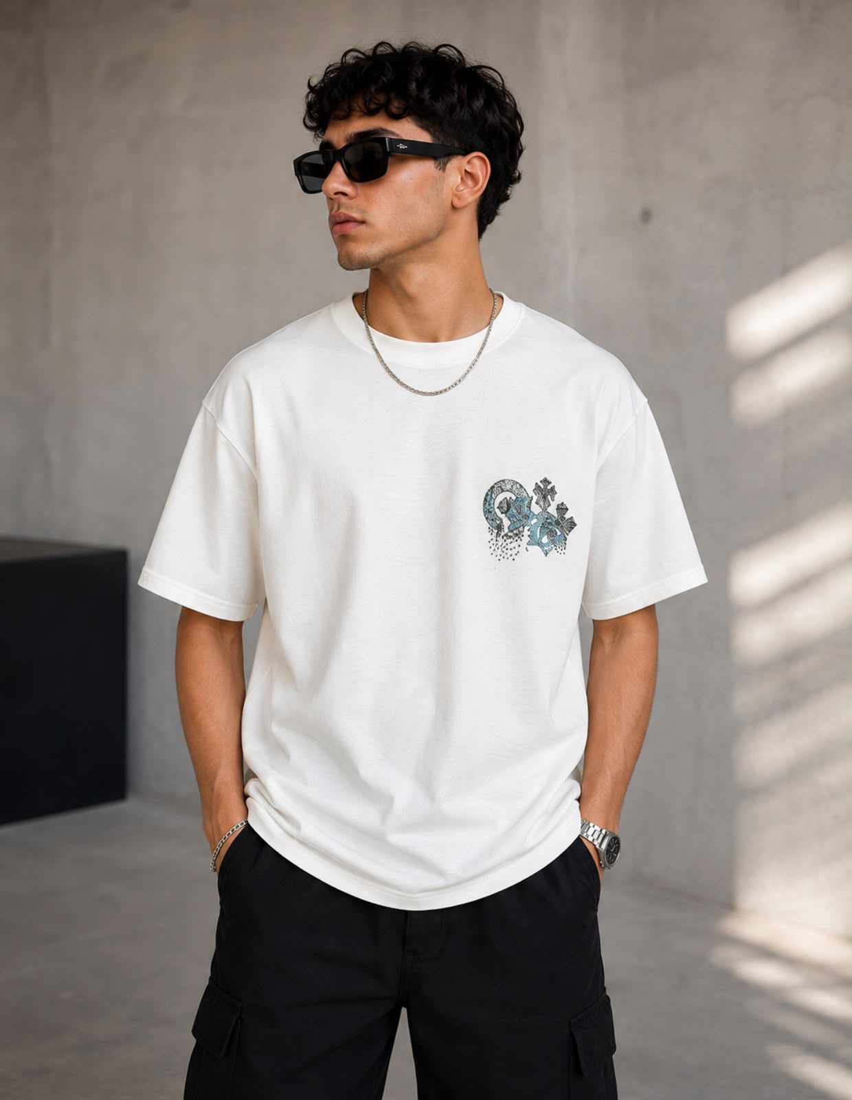 Camiseta Chrome Hearts Cross Rhinestone