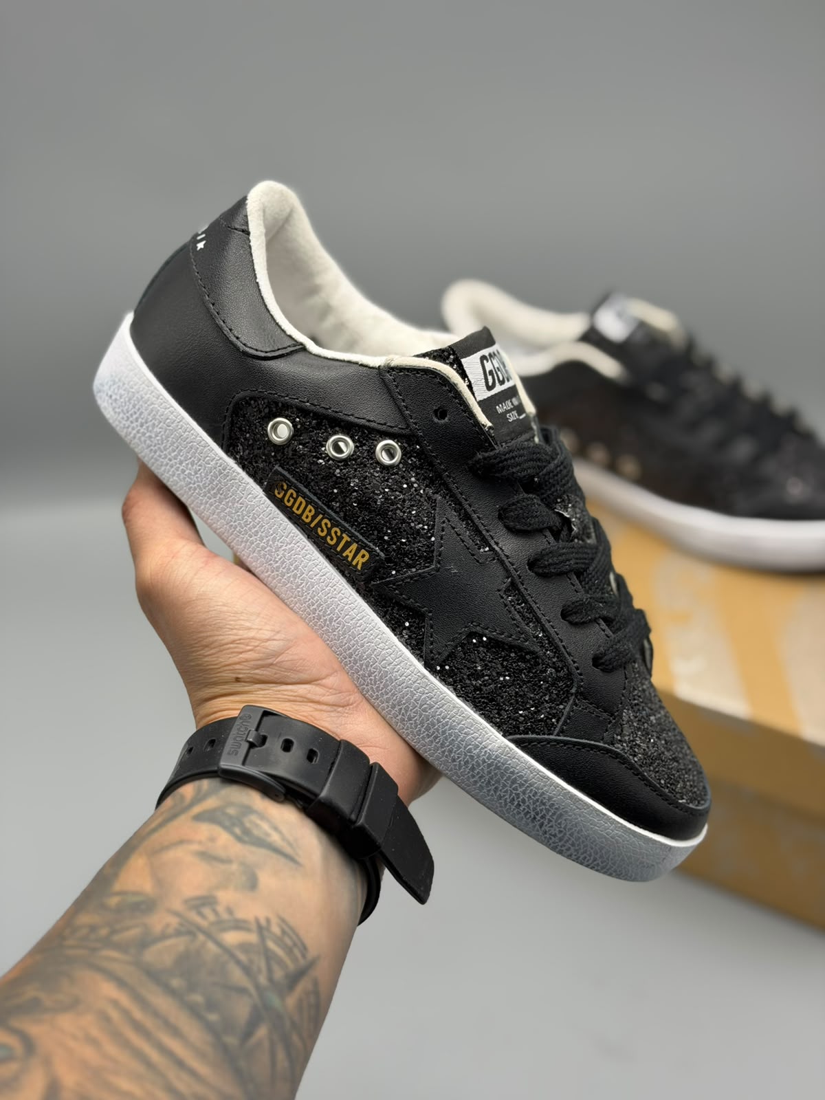Golden Goose Ball Star "Black Glitter"