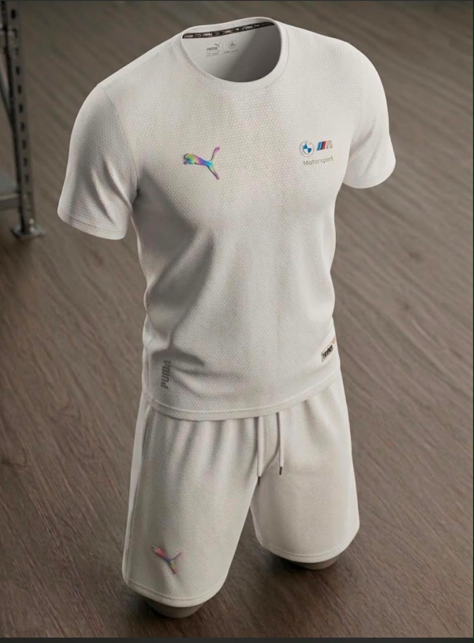 Conjunto Puma BMW Motorsport Camiseta + Pantaloneta – Blanco