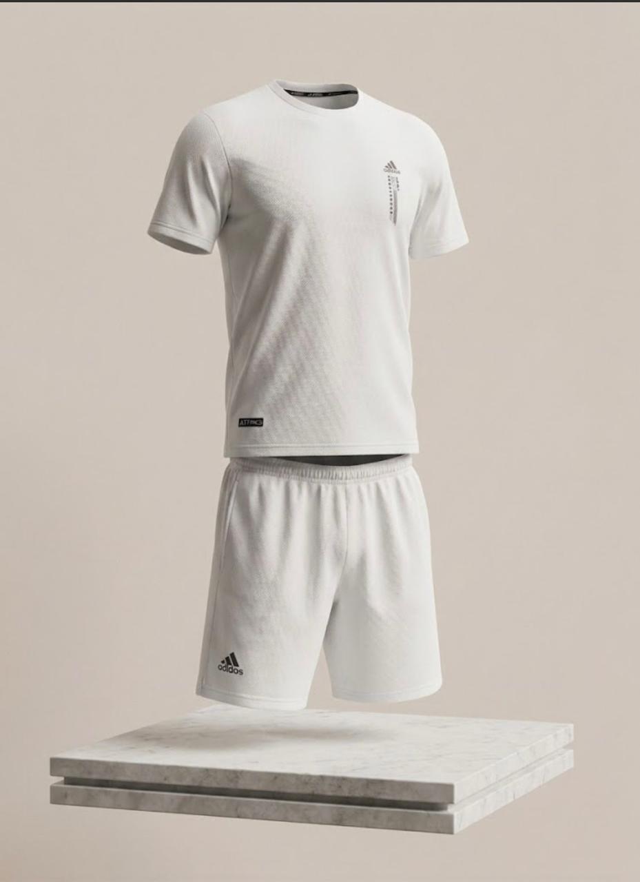 Conjunto Adidas Deportivo Camiseta + Pantaloneta – Blanco / Negro