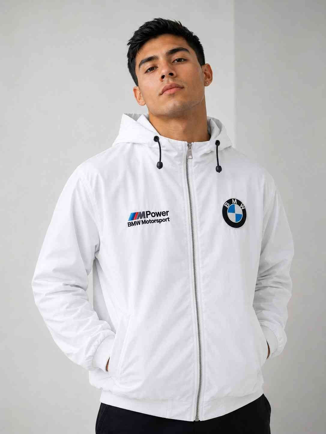 Chaqueta BMW Motorsport con Capucha – Blanca
