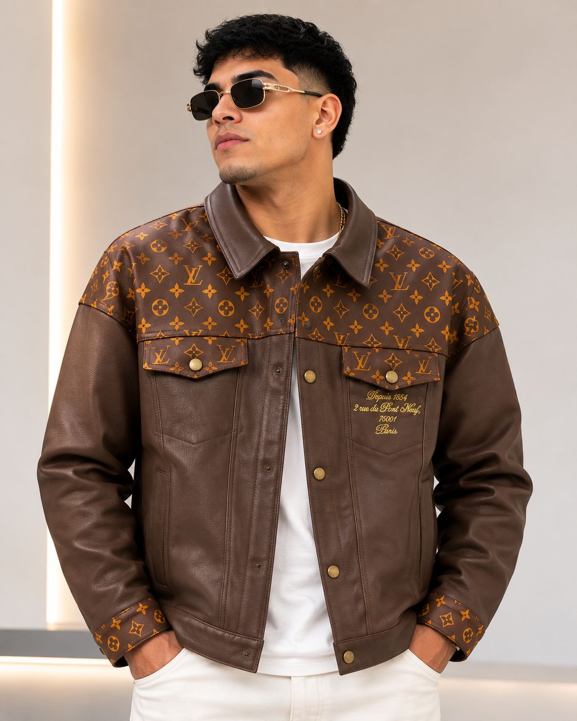 Chaqueta Louis Vuitton Monogram – Café / Naranja