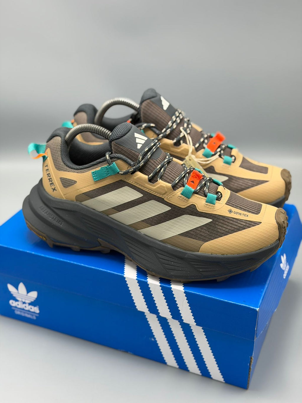 Adidas Terrex Gore-Tex – Café / Gris Oscuro / Azul Gris / Negro Turquesa