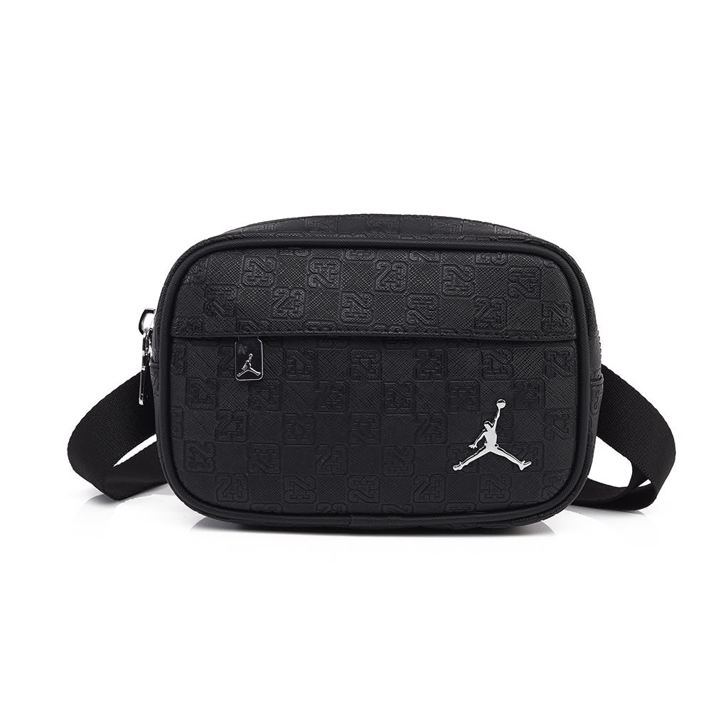 Bolso Jordan Crossbody 23 – Negro / Plateado