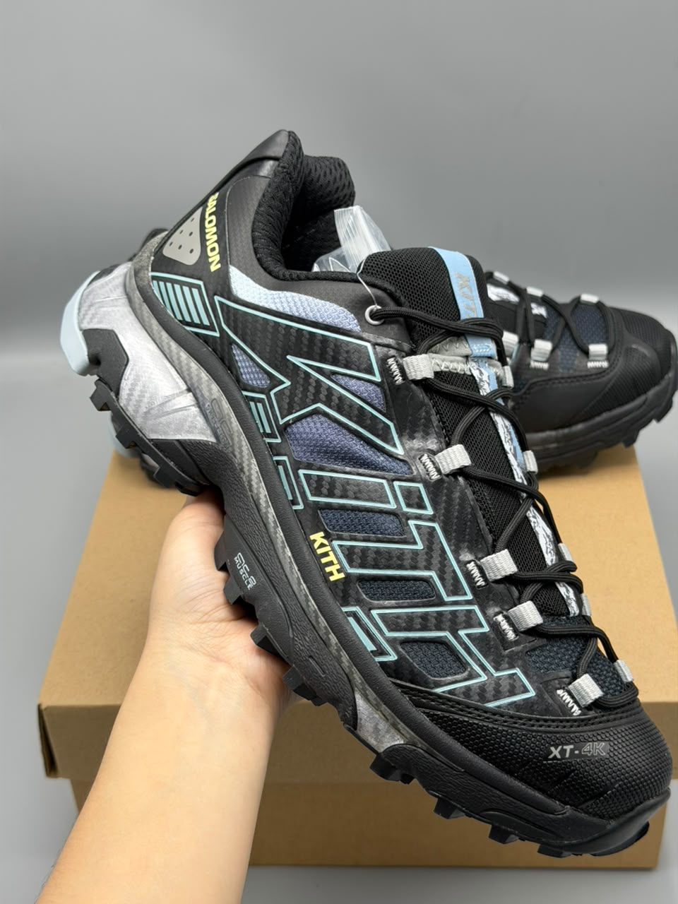 Salomon XT-4K x KITH – Negro, Gris y Azul Hielo | Calidad G5