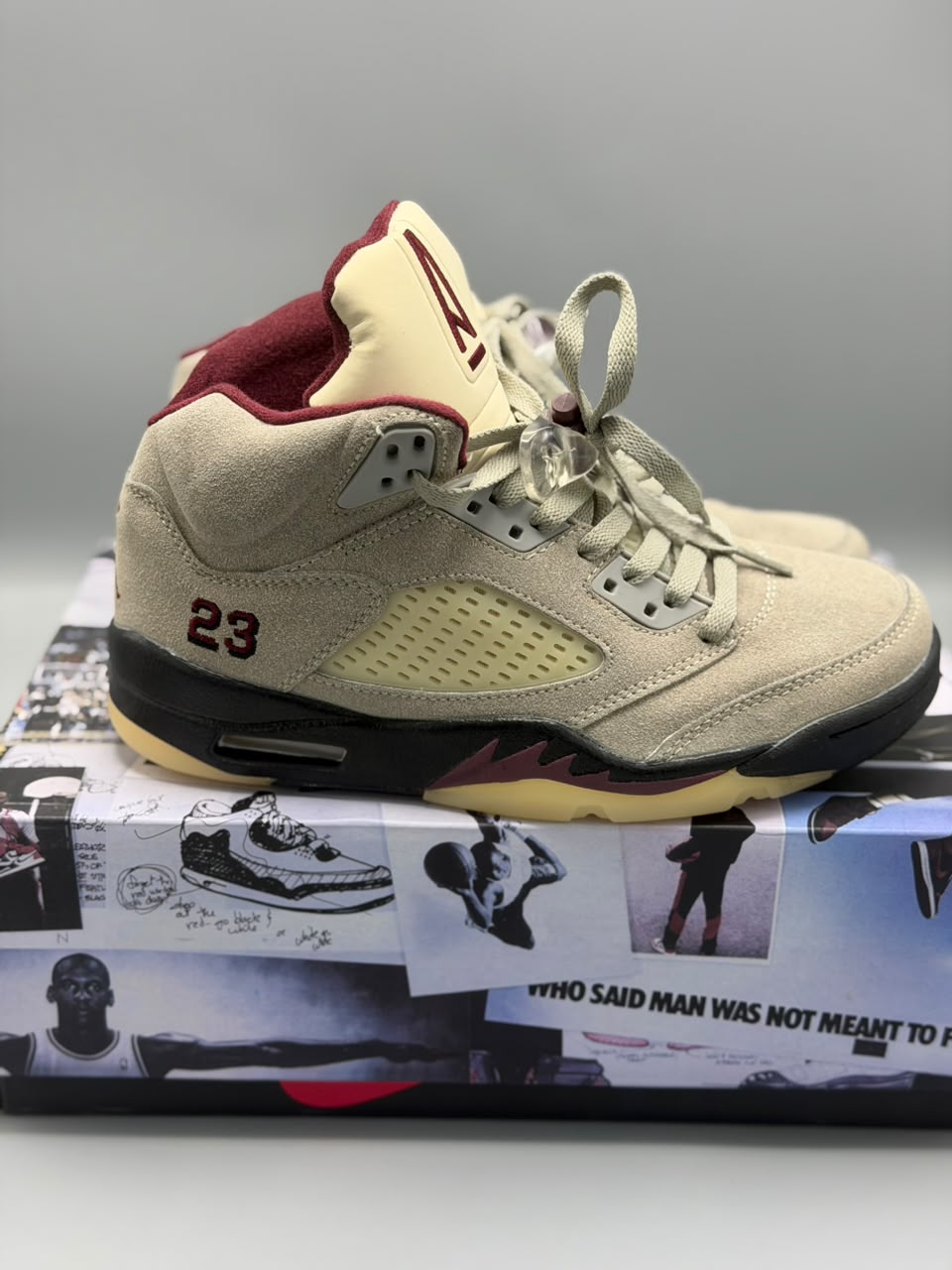 A Ma Maniere x Air Jordan 5 “Violet Ore” – Beige, Crema y Vinotinto